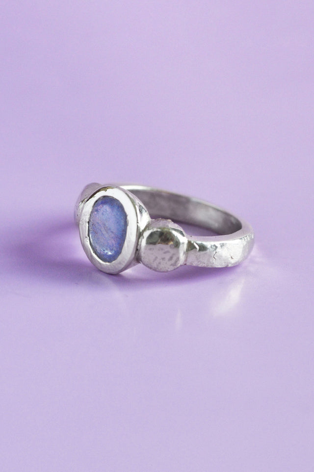 Juniper Blue Sapphire Silver Ring 826-02