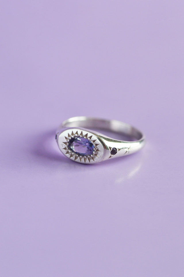 Penny Iolite Silver Ring