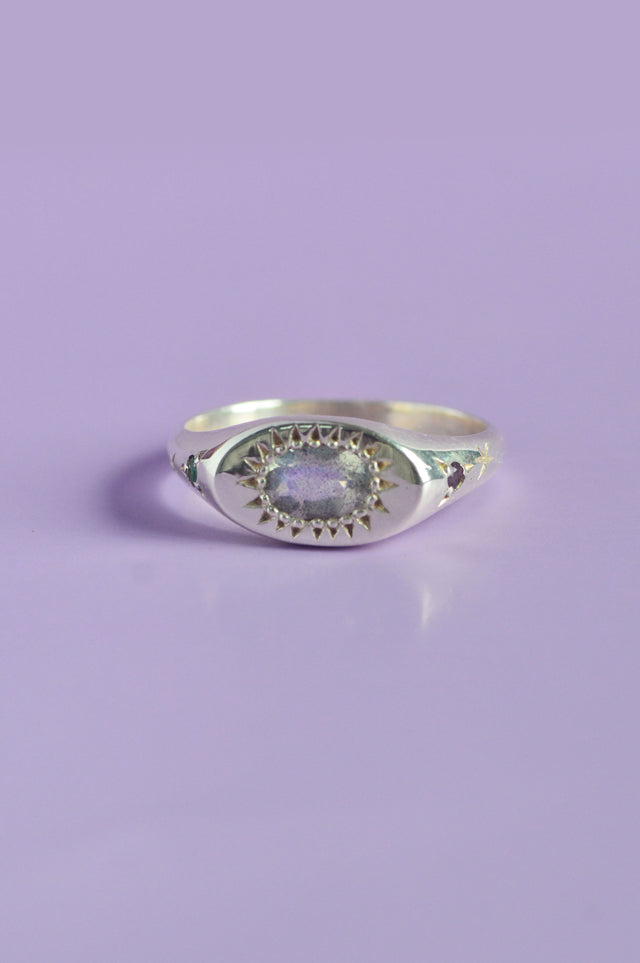 Penny Labradorite Silver Ring