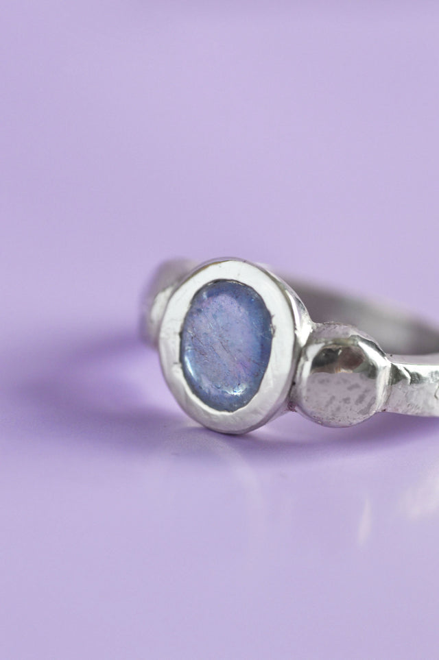 Juniper Blue Sapphire Silver Ring 826-02