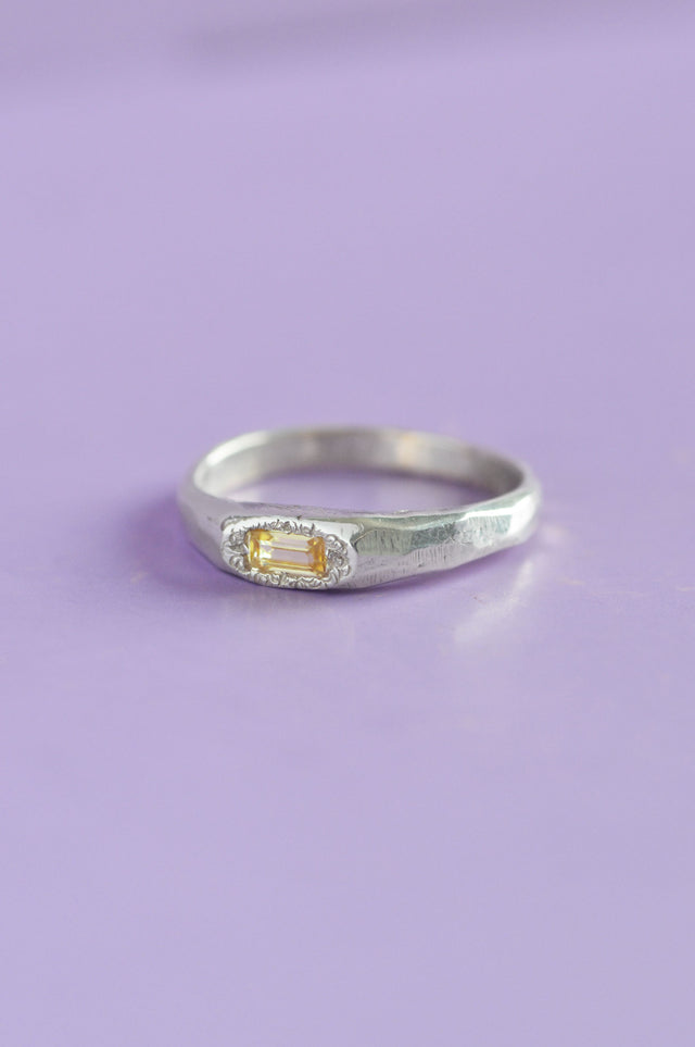 Cleo Yellow Sapphire Silver Ring