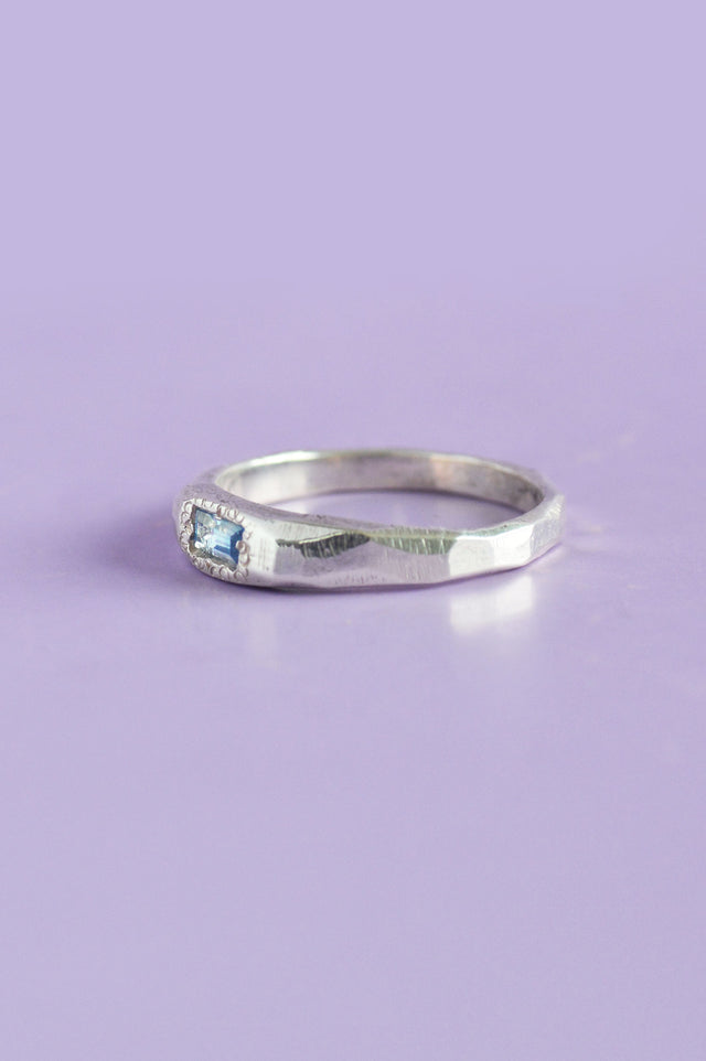 Cleo Light Blue Sapphire Silver Ring