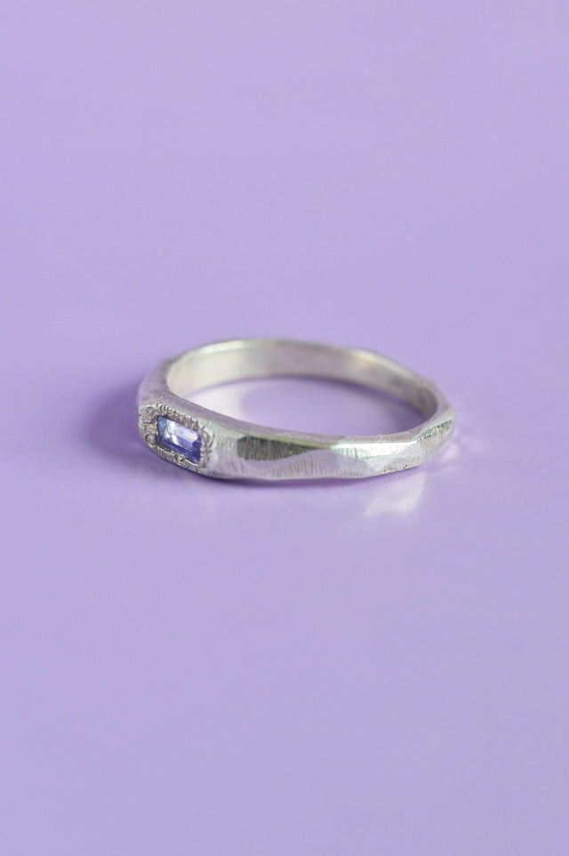 Cleo Purple Sapphire Silver Ring