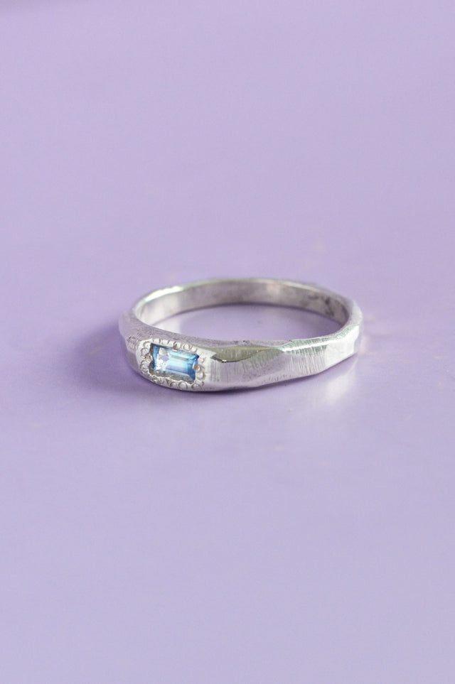 Cleo Light Blue Sapphire Silver Ring