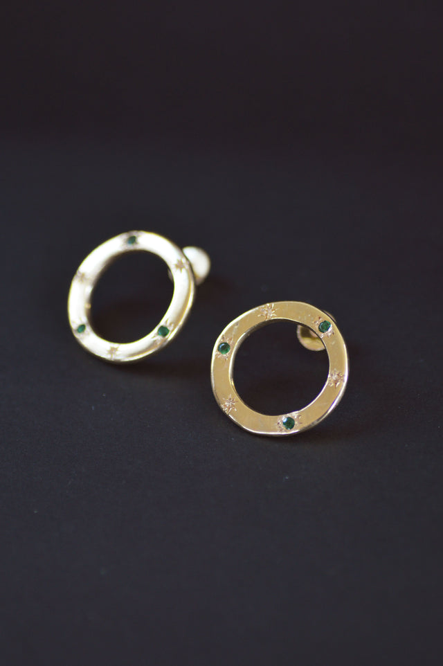 Nova Tsavorite Brass Earrings 1295