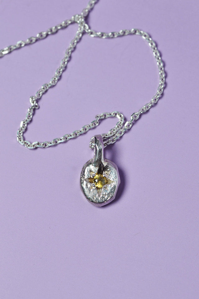 Fay Yellow Sapphire Pendant Silver