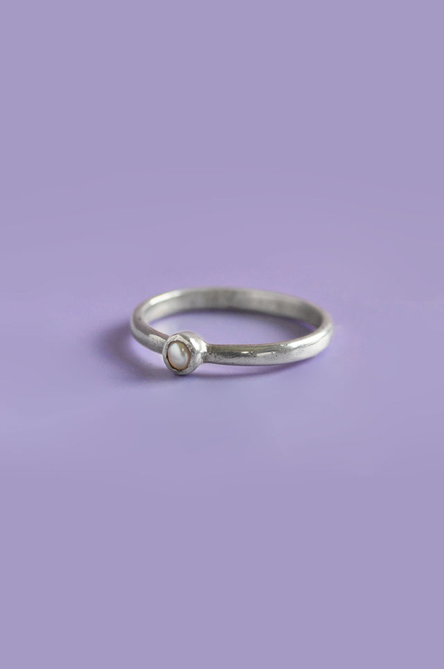 Julia Pearl Silver Ring
