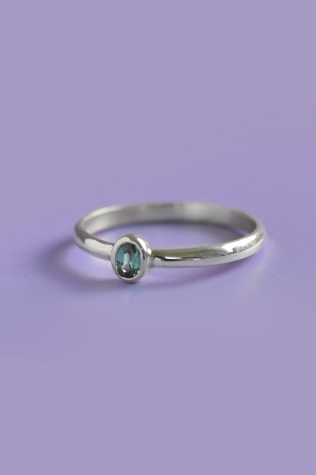 Julia Green Sapphire Silver Ring