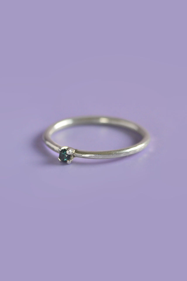Piper Dark Blue Sapphire Silver Ring