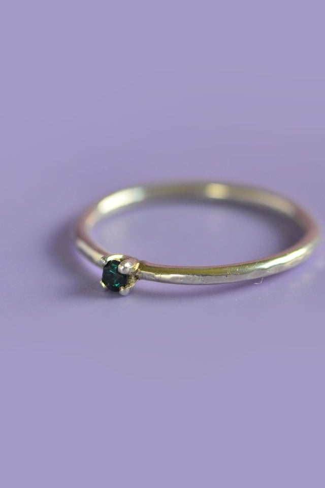 Piper Dark Blue Sapphire Silver Ring