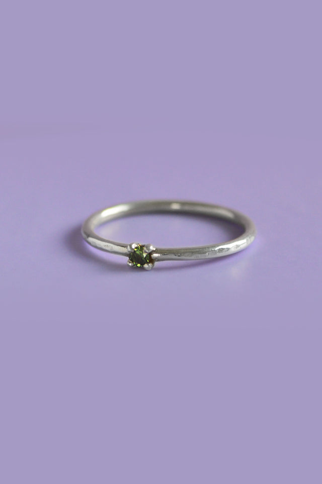 Piper Green Sapphire Silver Ring