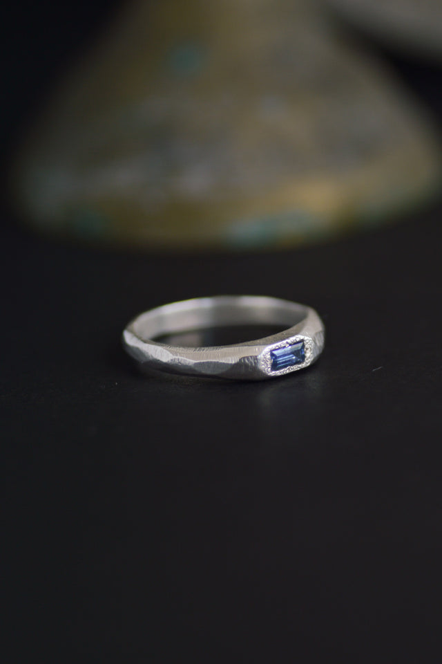 Cleo Dark Blue Sapphire Silver Ring