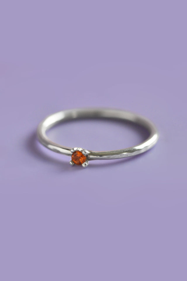 Piper Orange Sapphire Silver Ring