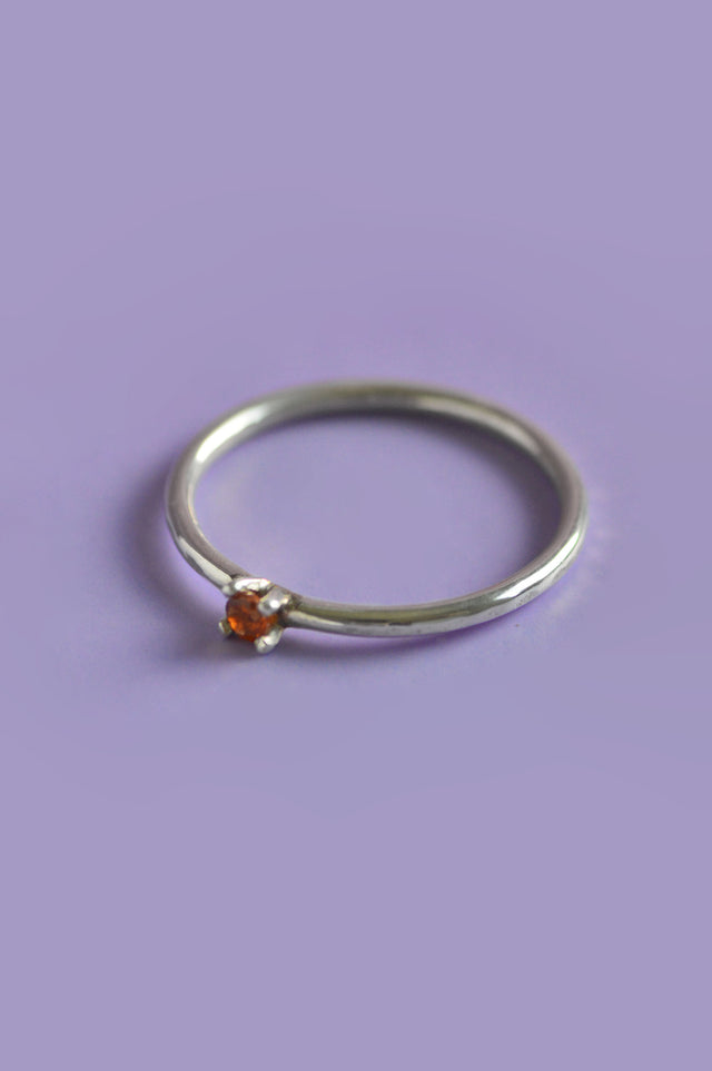 Piper Orange Sapphire Silver Ring