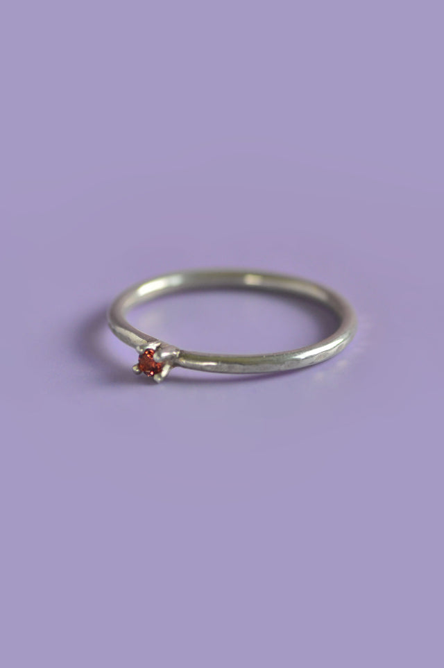 Piper Orange Sapphire Silver Ring