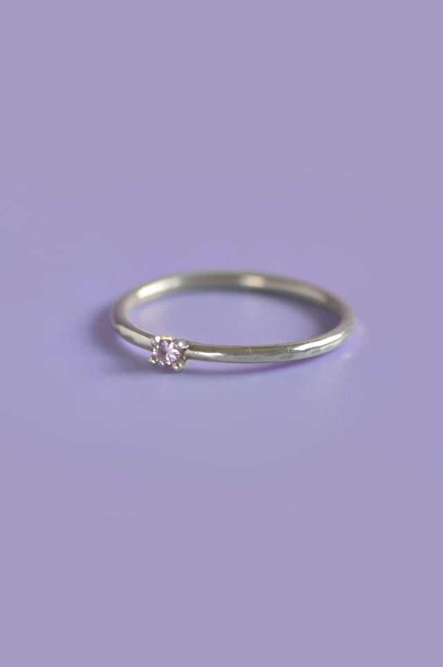 Piper Pink Sapphire Silver Ring