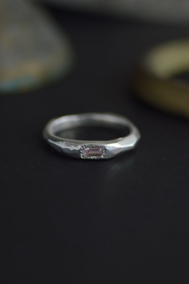 Cleo Pink Sapphire Silver Ring