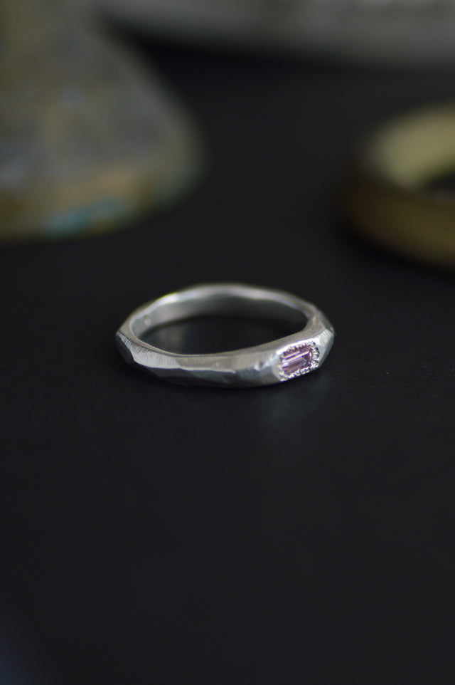 Cleo Pink Sapphire Silver Ring