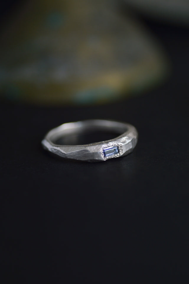 Cleo Light Blue Sapphire Silver Ring