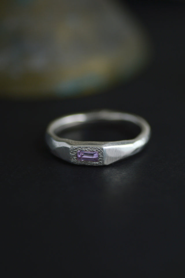 Cleo Purple Sapphire Silver Ring