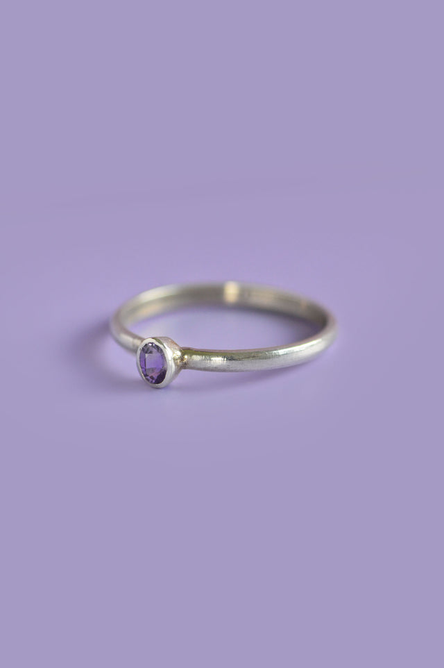 Julia Purple Sapphire Silver Ring