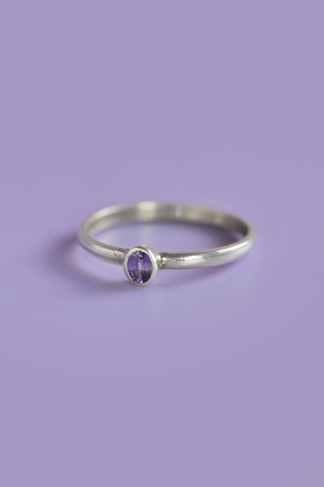 Julia Purple Sapphire Silver Ring