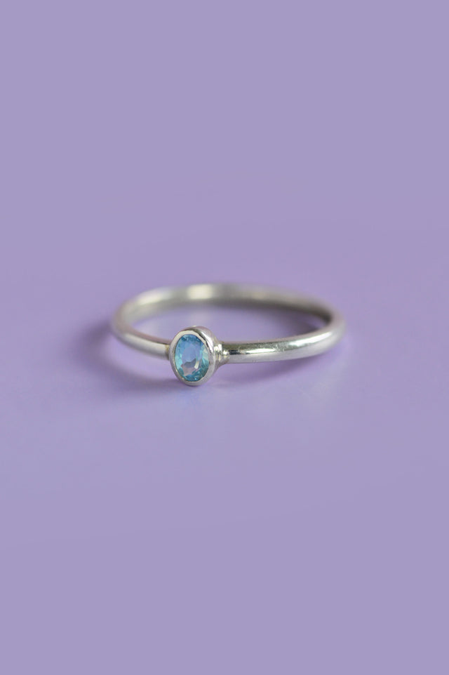 Julia Blue Topaz Silver Ring