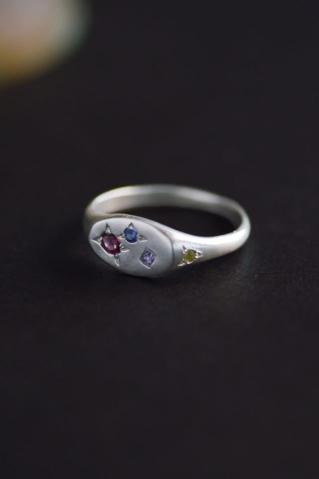 Pickles Tourmaline & Tanzanite Silver Signet 1145-5