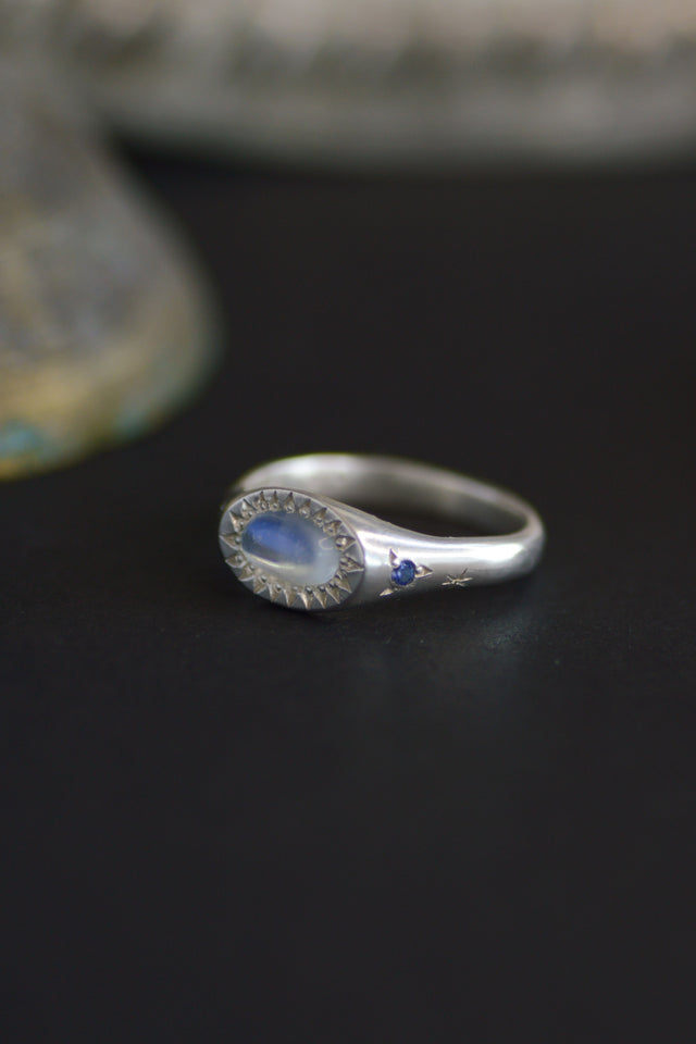 Penny Moonstone Silver Ring