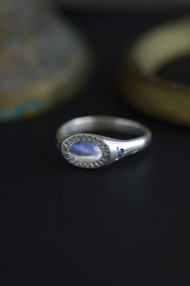 Penny Moonstone Silver Ring