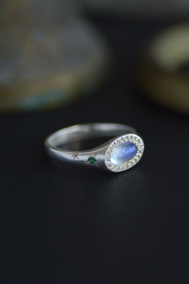 Penny Moonstone Silver Ring