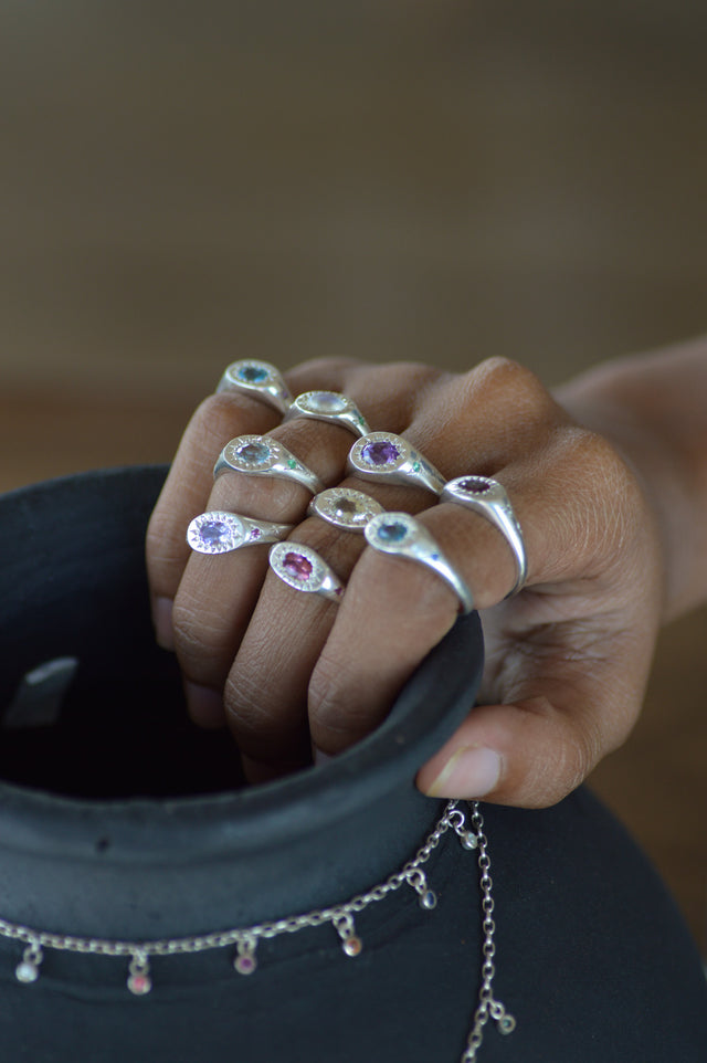 Penny Amethyst Silver Ring