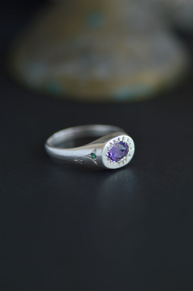 Penny Amethyst Silver Ring