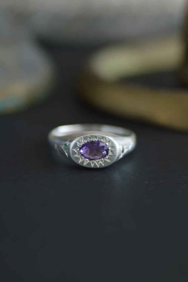 Penny Amethyst Silver Ring