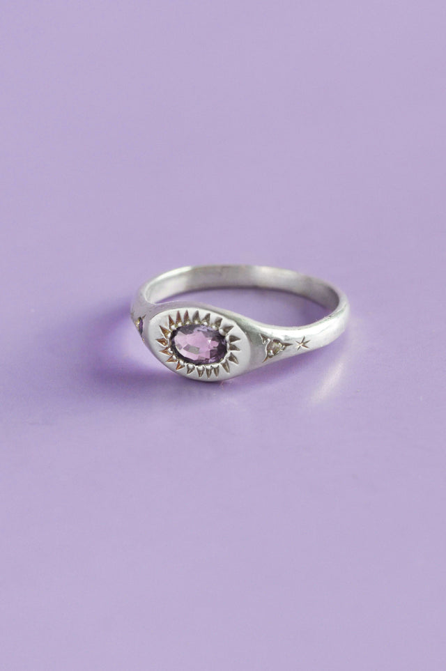 Penny Purple Sapphire Silver Ring