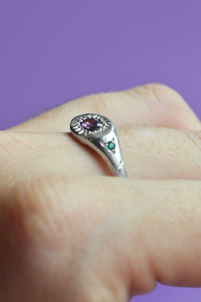 Penny Purple Sapphire Silver Ring