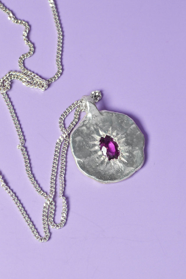 Ira Rhodolite Garnet Silver Pendant