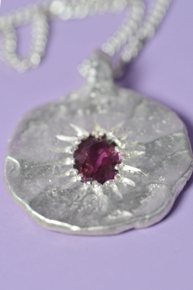 Ira Rhodolite Garnet Silver Pendant