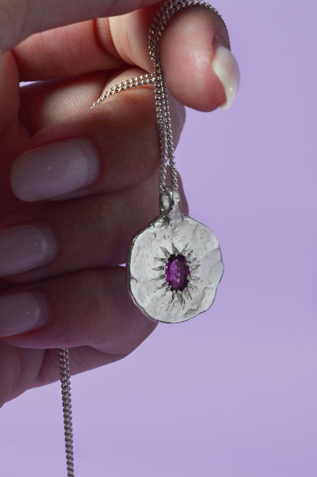 Ira Rhodolite Garnet Silver Pendant