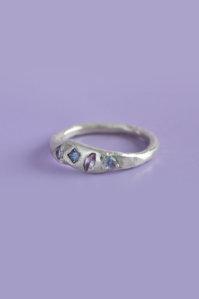 Dancer Sapphire Silver Ring 812-1