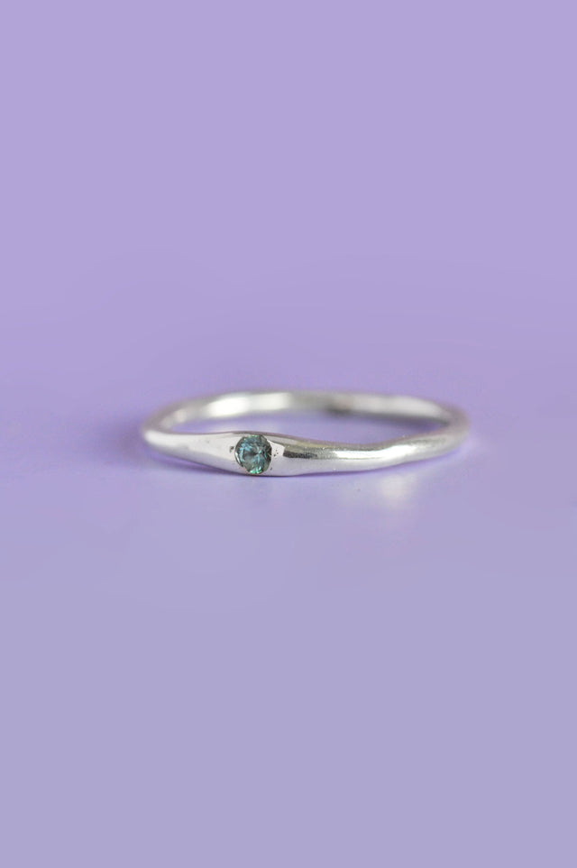 Siyum Emerald Silver Ring