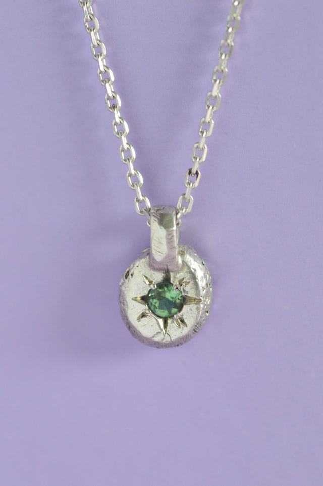 Fay Green Sapphire Silver Pendant