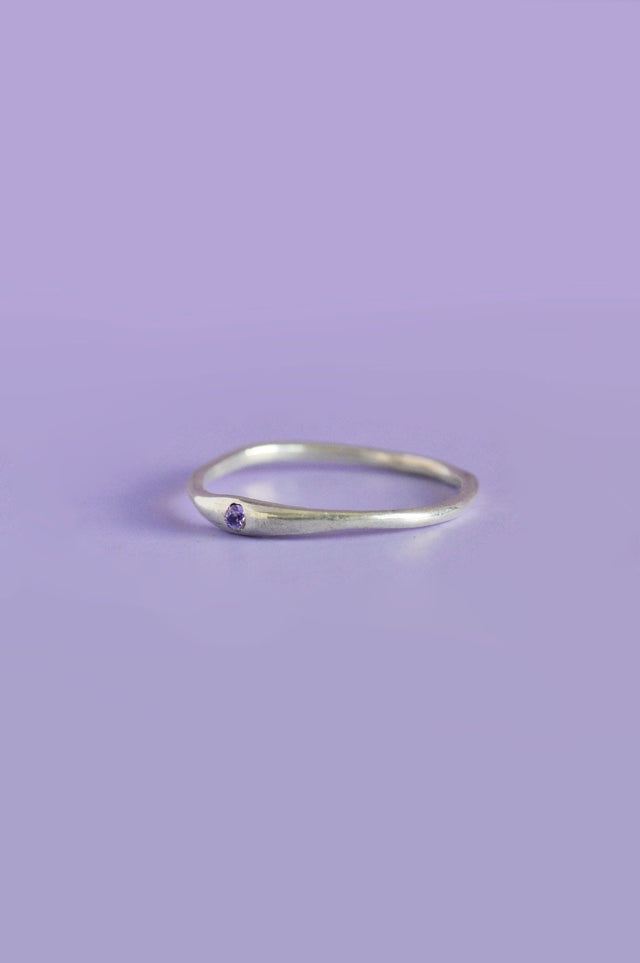 Siyum Purple Sapphire Silver Ring