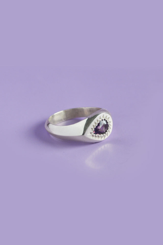 Ziggy Amethyst Silver Signet